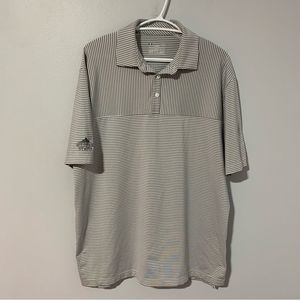 Under armour men’s gray stripe polo shirt loose size L